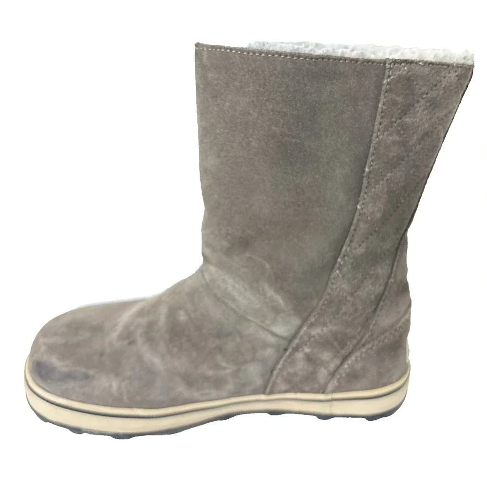 Sorel Glacy Waterproof Snow‎ Boots Suede Leather 6M Taupe
